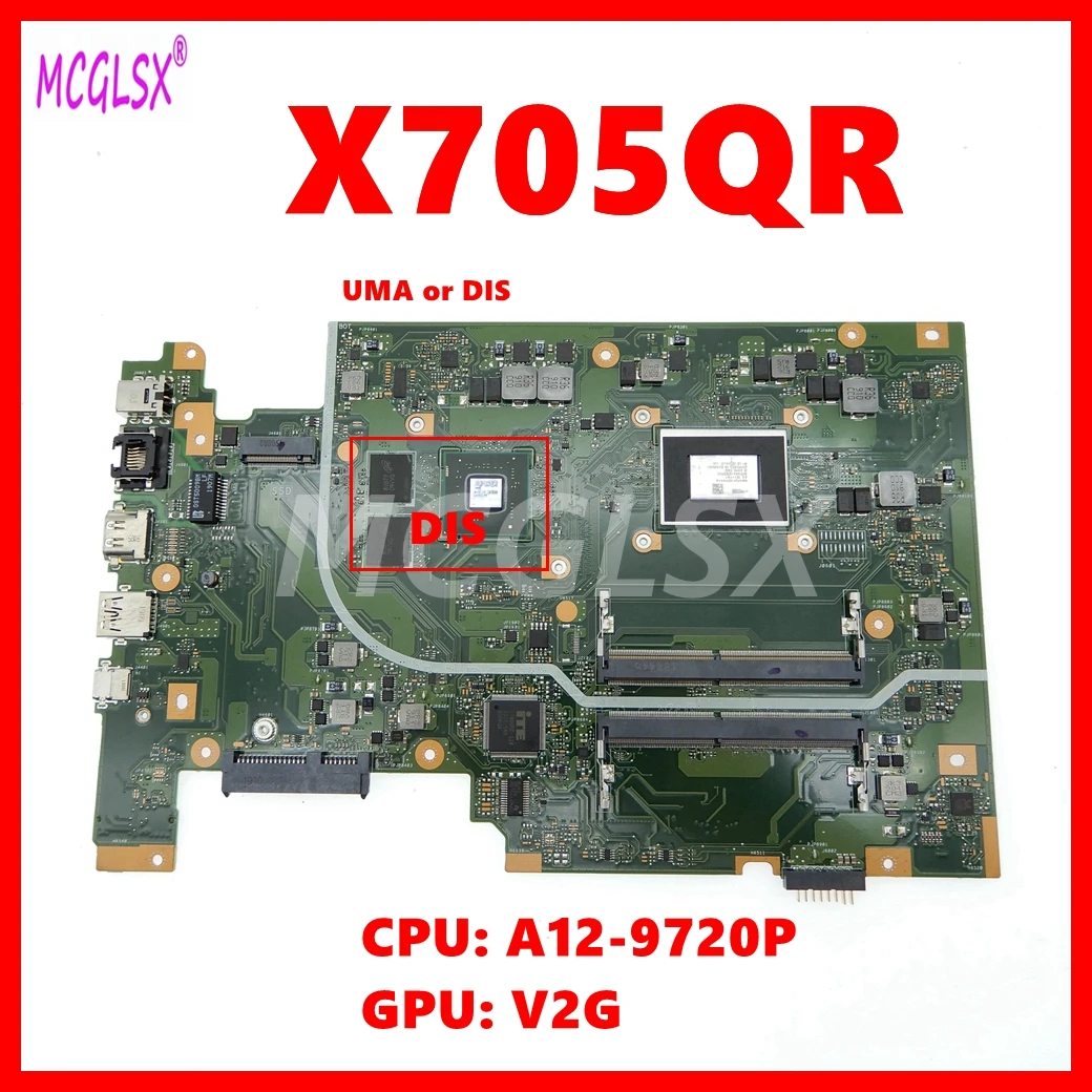 

X705QR A10-9620P A12-9720P CPU UMA / DIS Laptop Motherboard For ASUS X705Q X705QA X705QAR X705QR F705Q A705Q Notebook Mainboard