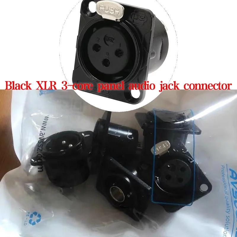 XLR 3-Pin Male & Female Panel Mount Audio Connectors - Copper Contact Metal Socket for Microphone/Pro Audio Black/Silver