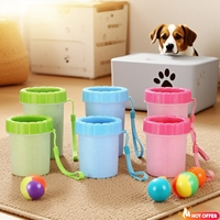 Pet Foot Washing Cup Dog Bath Magic Pet Beauty Cleaning Wipe free Automatic Foot Portable Cat Dirty Paw Cleaning Wash Brush Cup