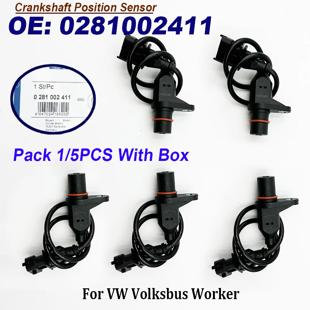 1/5PCS 0281002411 For Cummins Crankshaft Position Sensor For F-250 I-veco Euro Cargo 2R0906433C 4890190 281002411 High Quality