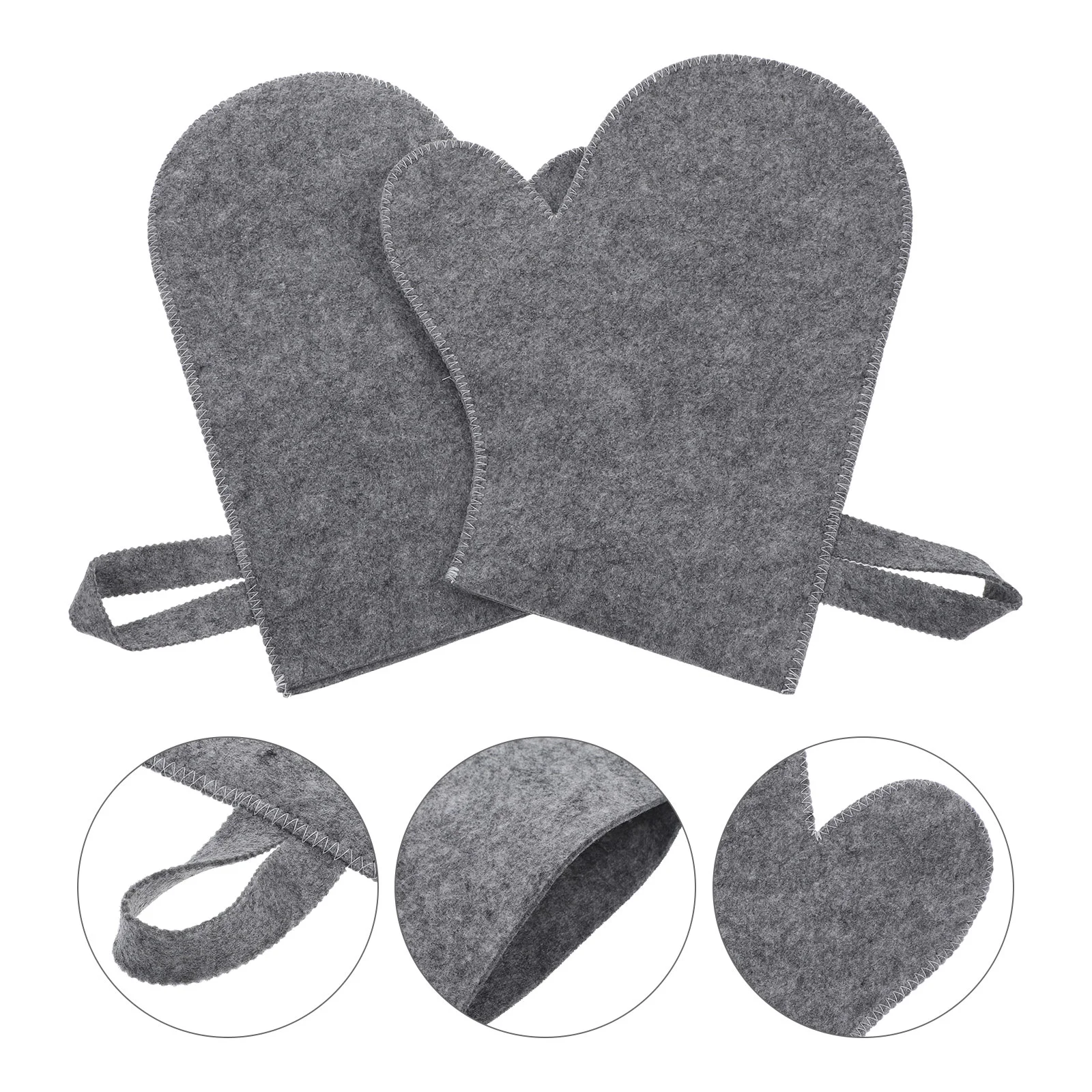 

2 Pcs Felt Sauna Gloves Body Scrubbing Bathing Exfoliating Shower Kit Massage Mitt Scrubber