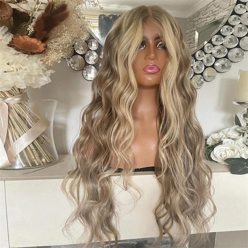 Synthetic HD Lace Front Wigs for Women Deep Body Wave Blonde Brown Wig For Women Small/Large Size Cosplay/Daily Use 24 Inches