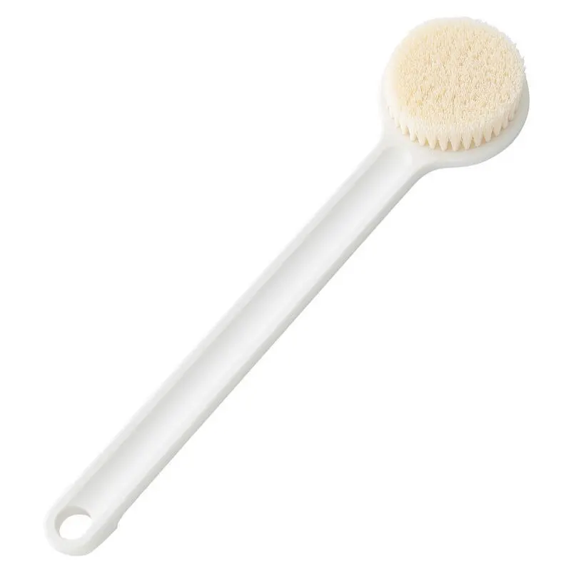 1 Pack Long Handle Shower Brush Unisex Senior Single Side Back Brush Bath Brush Exfoliating Suitable For Wet And Dry Brushes