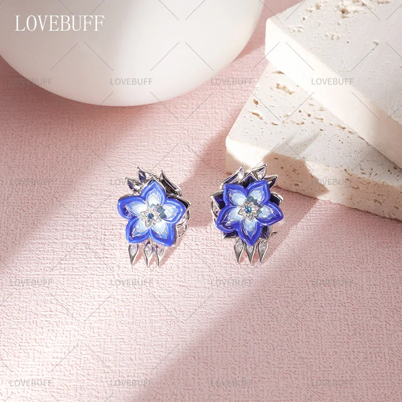 

Game Anime Genshin Impact Eula The unsullied flower Series Stud earrings Give to friends Gold-platedbrass ear stud