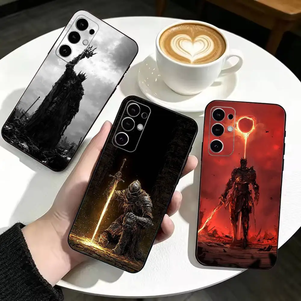 D-Dark S-Souls Game  Anti-drop Soft Silicone Case for Samsung S26 S24 S23 S22 S21 Ultra Plus FE Lite Black