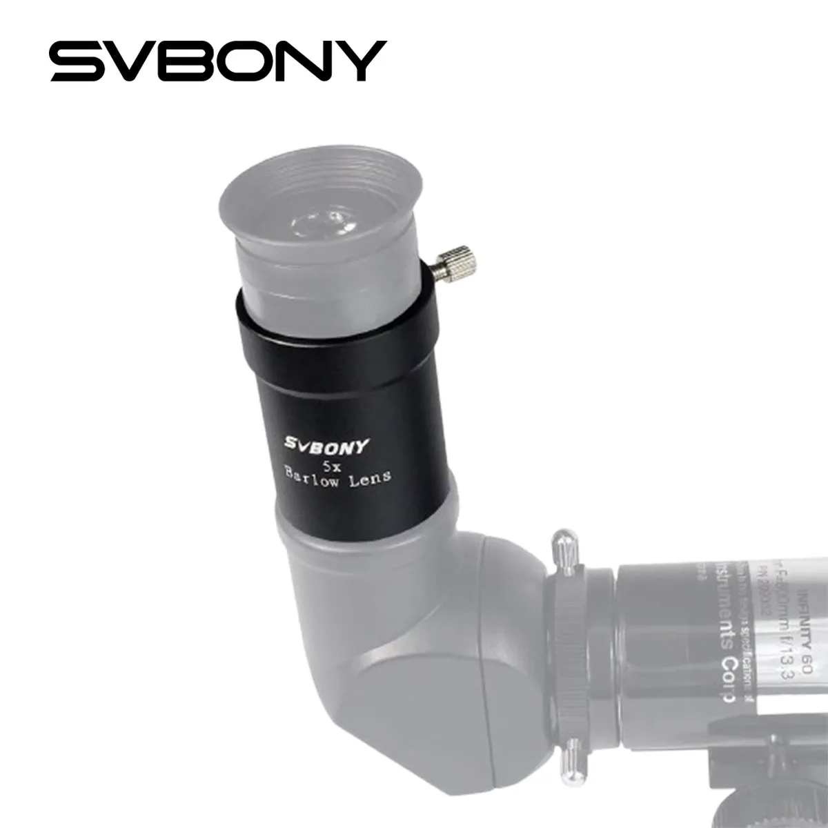 SVBONY Telescope Barlow Lens,1.25 Inch Telescope Accessory,Fully Metal Multi-Coated Broadband Green Film Barlow Lens 5X for Tele