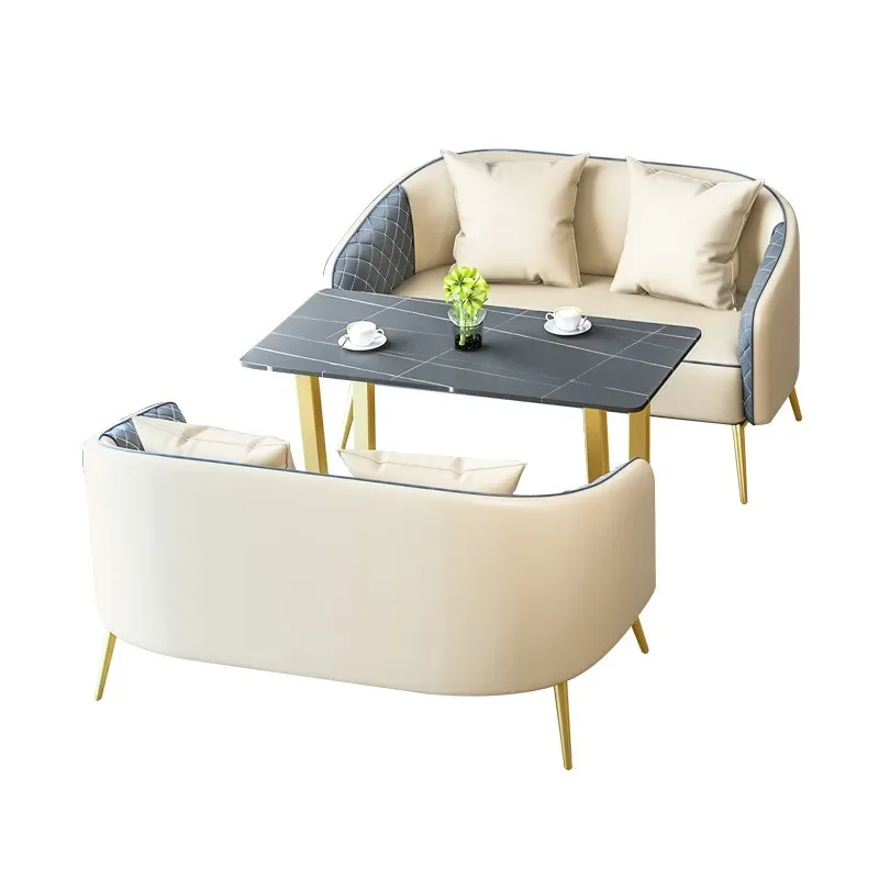 Single and double guest reception negotiation table and chair combination light luxury western restaurant