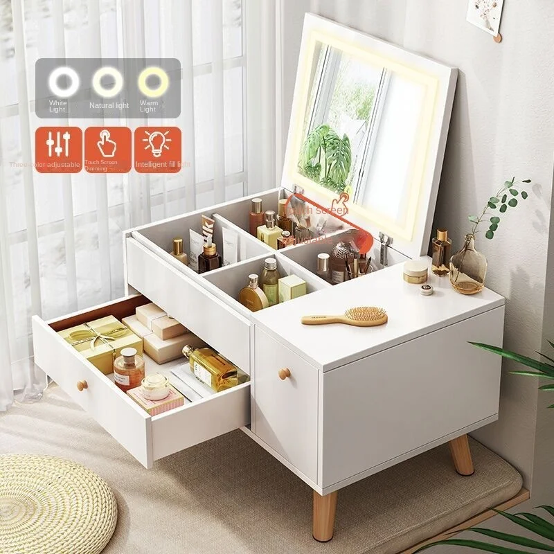 Window Dressing Table Storage Cabinet All-in-one Bedroom Small Household Makeup Table Modern Simple Net Red Wind Home Camping