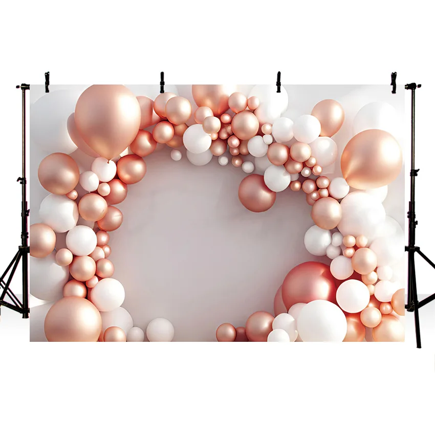 Mehofond Birthday Party Photography Backdrop For Baby Shower Newborn Cake Smash Decor 3D Champagne Balloon Arch Background Props