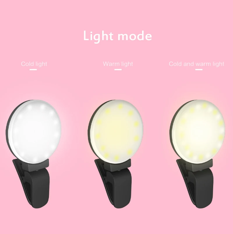 Portable Cell Phone Fill Selfie Ring Light LED Lamp Anchor Photo Beauty Video LightFor Smartphone Universal  Accessories