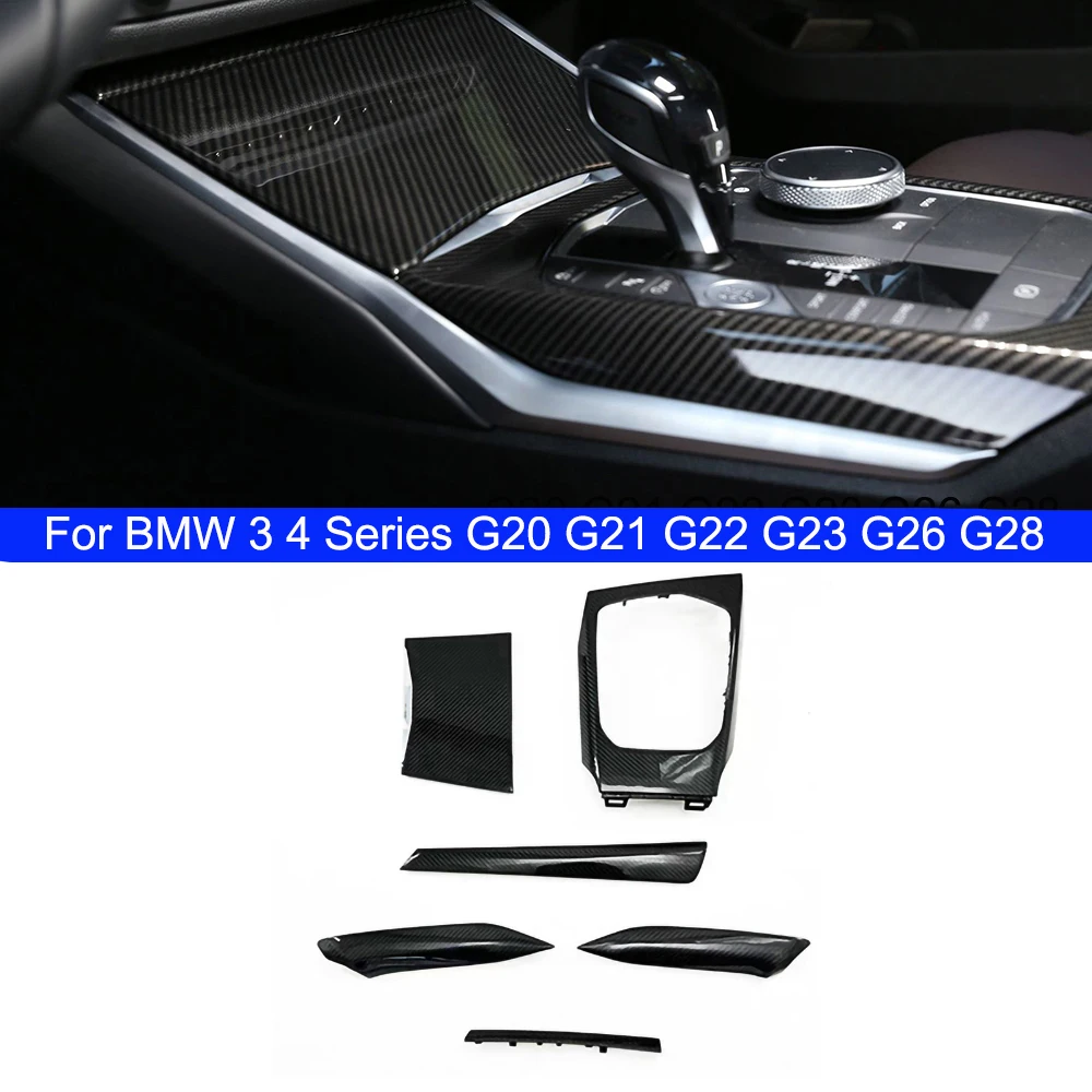 Real Carbon Fiber MP Car Interior Parts For BMW 3 4 Series i3 i4 G20  G21 G22 G23 G26 G28 Center Console Shift Panel Cover Trim