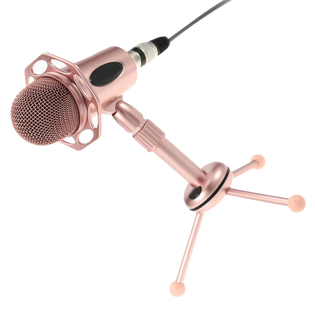 

Gaming Microphone Desk Kit Stable Pedestal Set Pink Desktop Alloy Adjustable Chatting Mic Live Streaming Suitable Voice