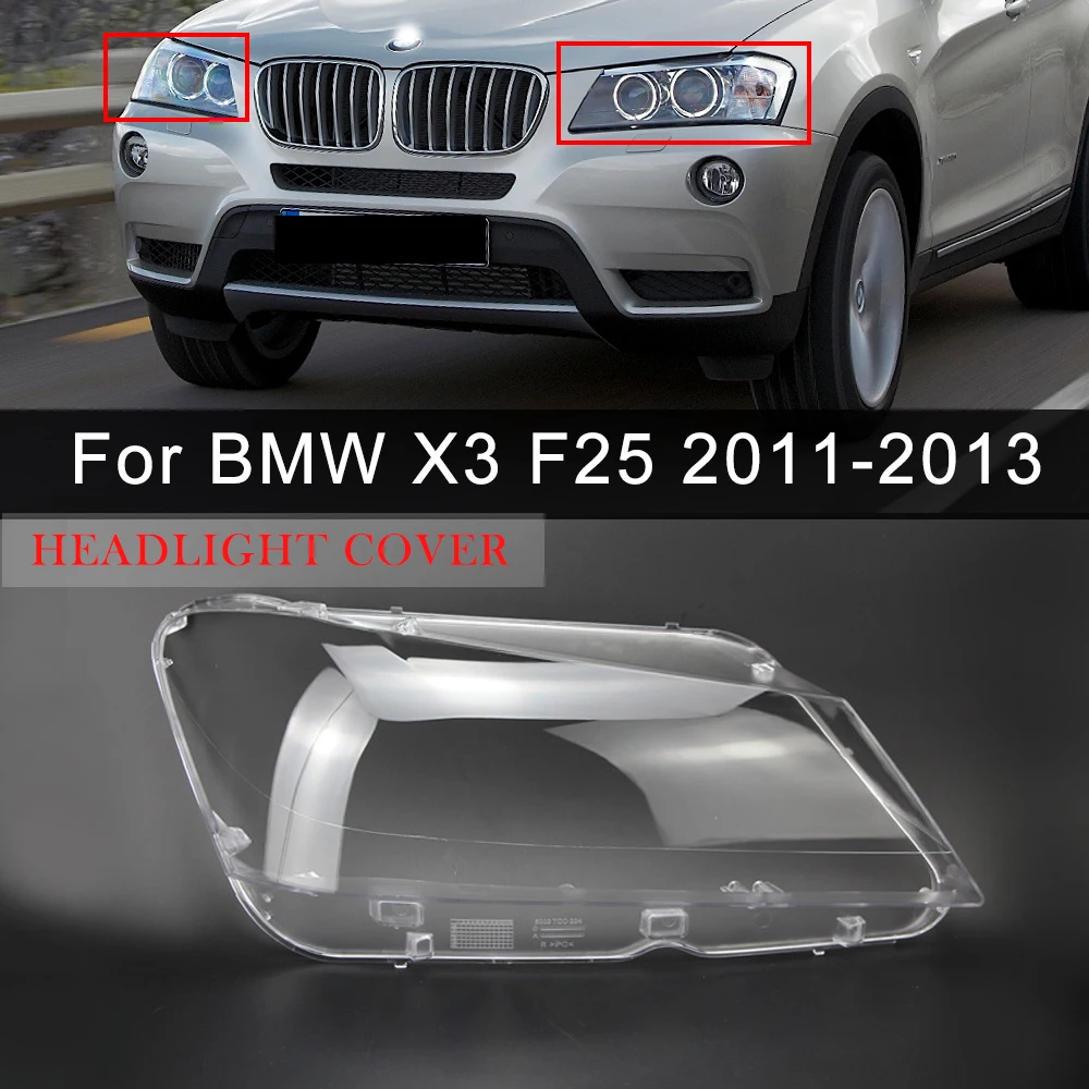 Car Headlight Cover Transparent Lampshade For BMW X3 X4 2010 2011 2012 2013 F25/F26 Car Accessoires Replacement