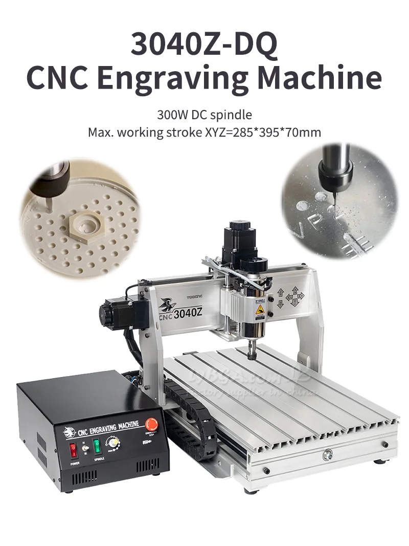 Routeur CNC 4 axes 3040, 3 axes, gravure sur bois, perçage, fraisage, Machine de découpe, 300x400mm, USB, poignée Wirh, roue, sculpture