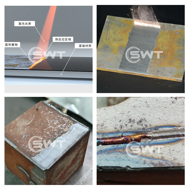 100W Jpt Pulse Laser Cleaning Machine Metal Rust Oxide Layer Wood Paint Removal Handheld Laser Rust Cleaner For Cylinder