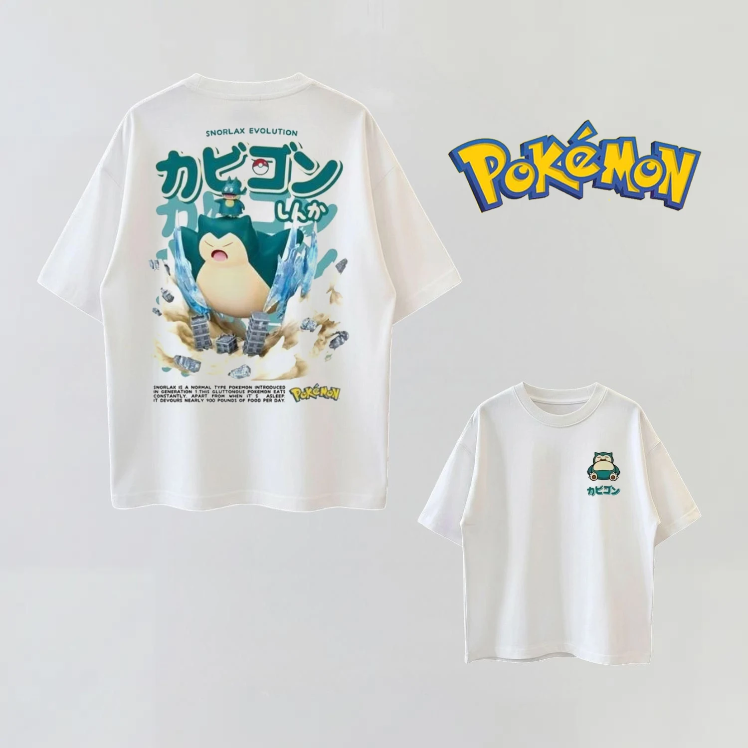 Camiseta de verano de Anime Pokémon para Cosplay, camisetas de manga corta de algodón, camiseta informal holgada Retro para hombres, mujeres, niños, trajes a juego para la familia