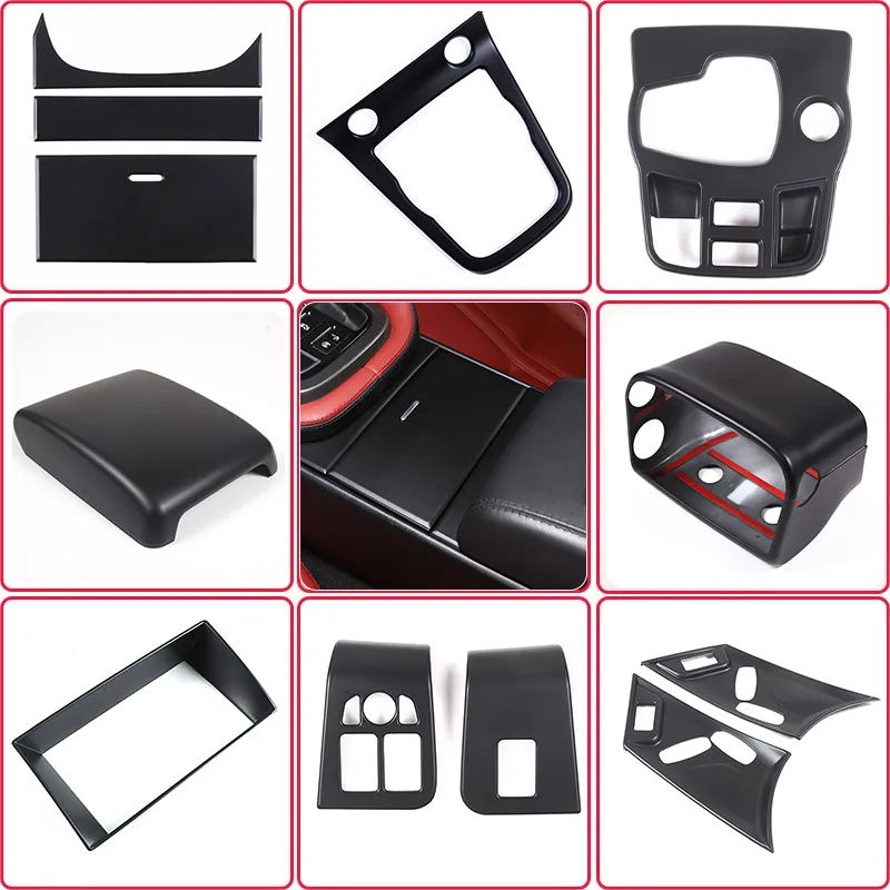 ABS Matte Black For Jaguar F-TYPE 2013-2024 Car Central Control Water Cup Panel Glass Lifting Frame Car Interior Accessories