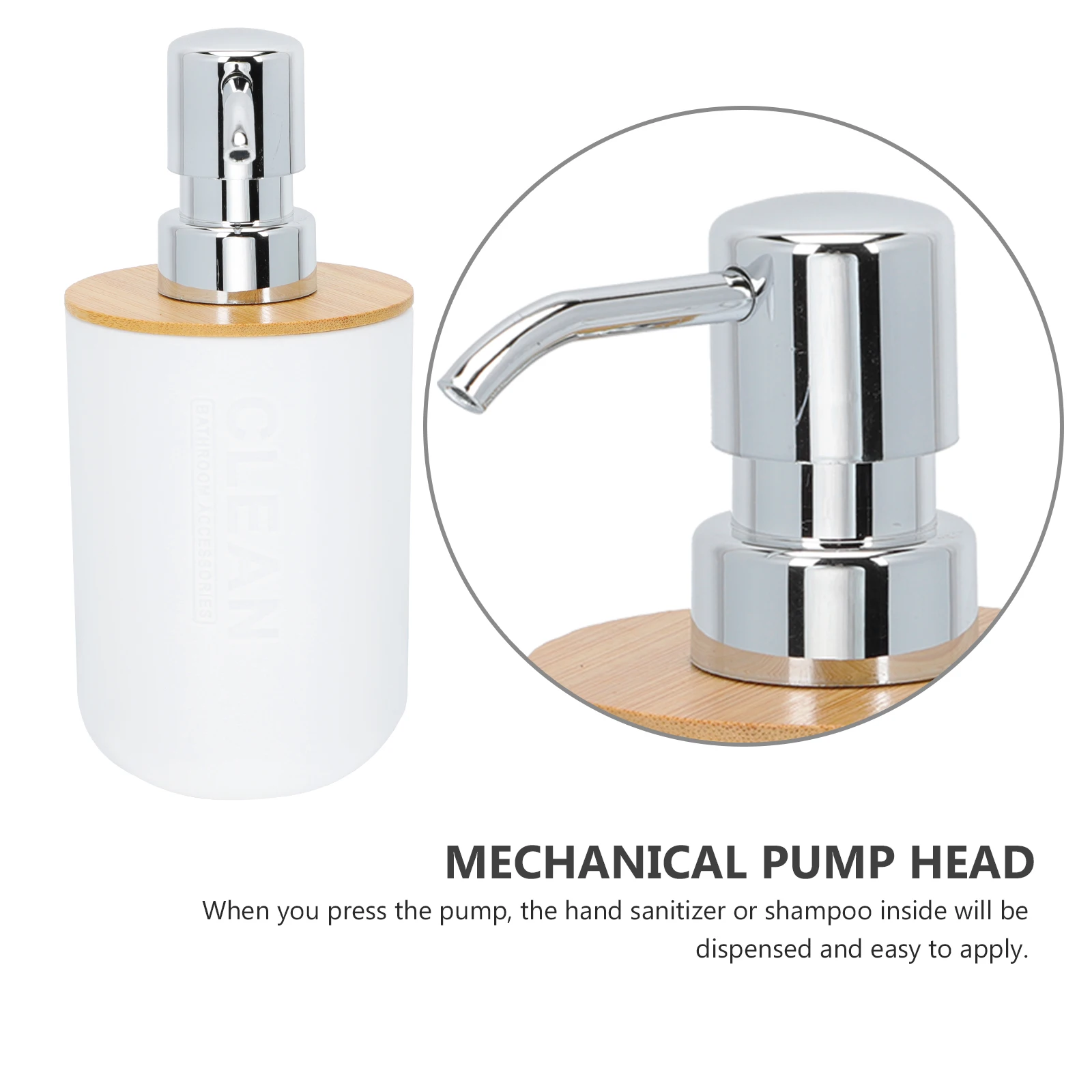 

Dispensing H Bottle Eco PP Bamboo Material Shampoo Container Simple Storage Press Type Safe Environmental Friendly