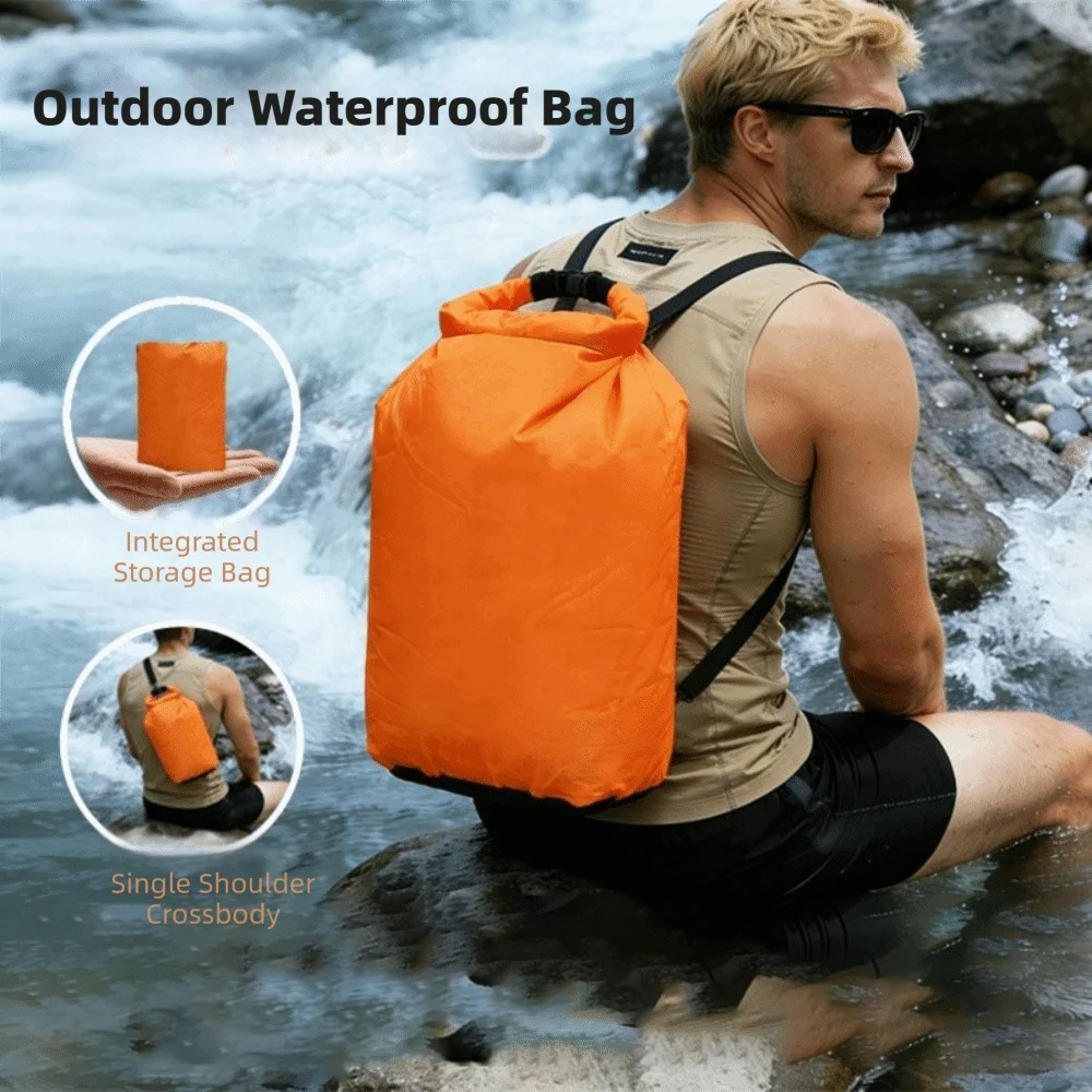 Multifunctional 15/20 L Drifting Bag Waterproof Lightweight Swimming Bucket Bag Large-Capacity Foldable Dry Bag Gym