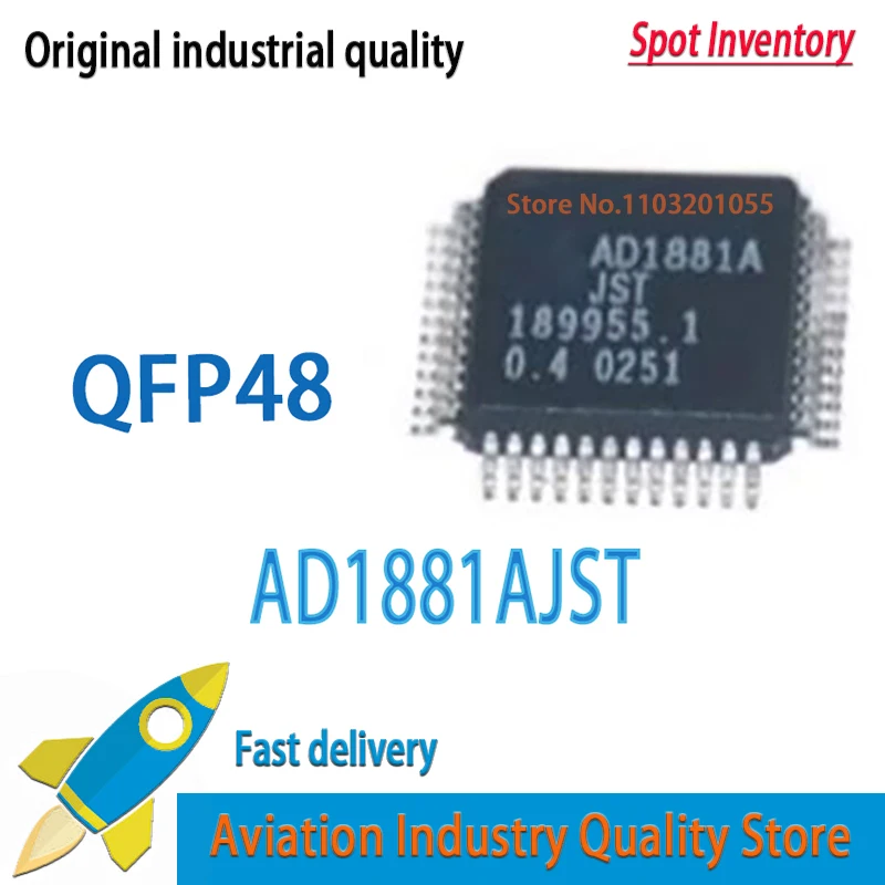 5pcs AD1881AJST AD1881A AC97 QFP-48  Brand new in stock