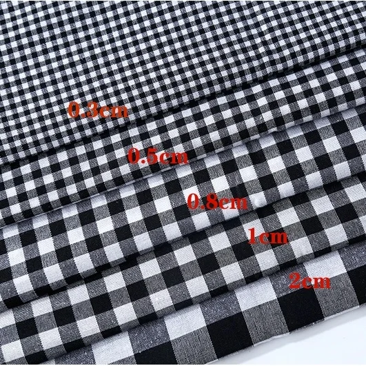 Plaid Yarn Dyed Muslin dacron Cotton Fabric for Sewing Shirt Clothes Skirt DIY Quilting Fabric Per Half Meter