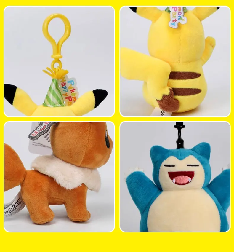 Tier Pokemon Serie Pikachu Piplup Eevee Espeon Sylveon Snorlax Kawaii Plüschtiere Niedlicher Anhänger Schlüsselanhänger Schlüsselanhänger Geburtstagsgeschenke – Detail 21