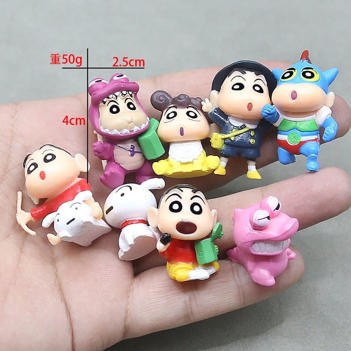 8 개/대 미니 크레용 신짱 Saiyan 애니메이션 피규어 만화 Collectible Model Kawaii Doll Kids Toys 생일 선물