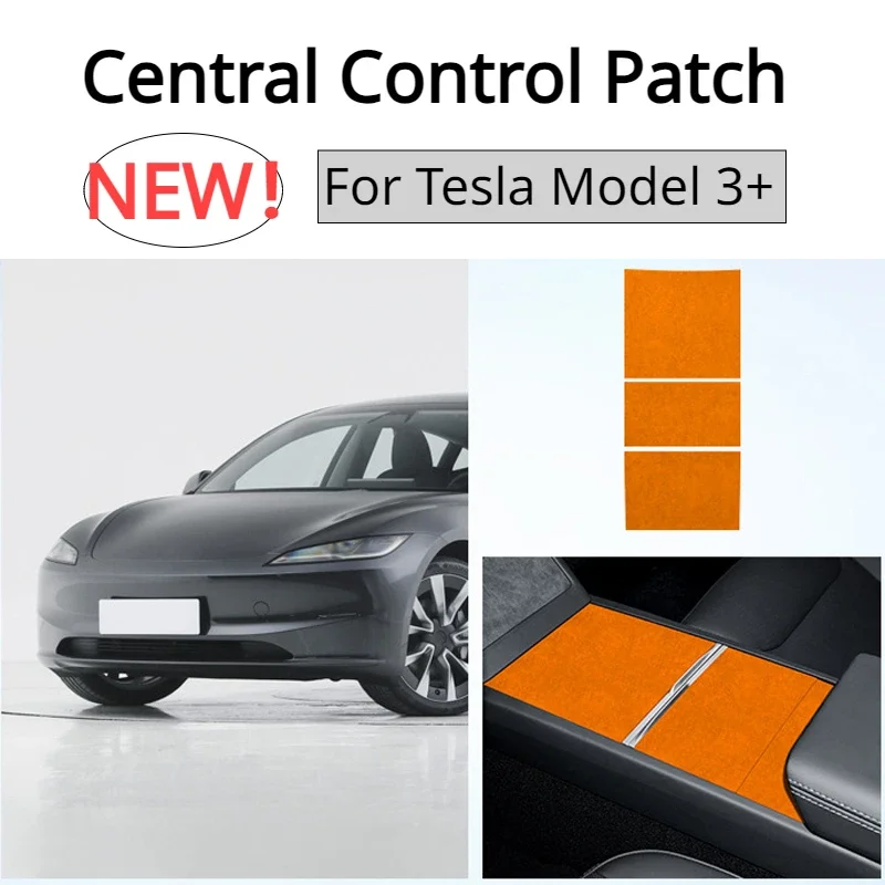 Central Control Ultra-thin Sticker for Tesla Model 3 Highland 2024 Alcantara Suede Central Control Patch Decoration Accessories