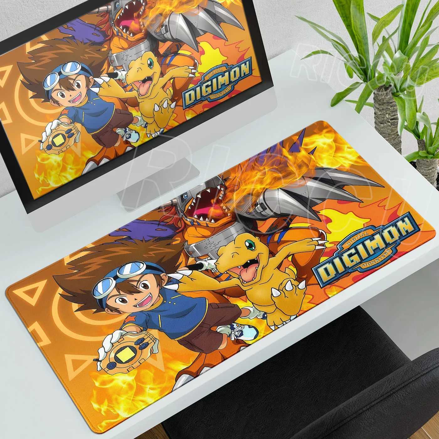 

Mousepad Anime Digimon Adventure Large Desk Mat Gamer Computer Non-slip E-Sports Plyapad XXL Gaming Mouse Pad Desks Accessories