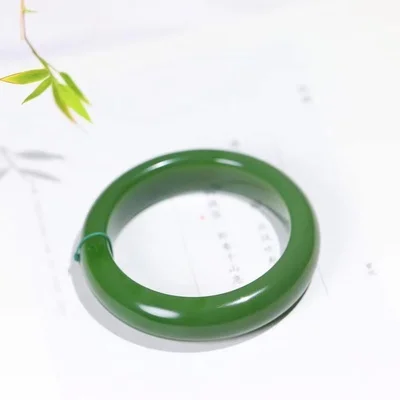 

Natural 54mm-64mm Hetian Jade Green Bracelet Elegant Princess Jewelry for Mom and Girlfriend