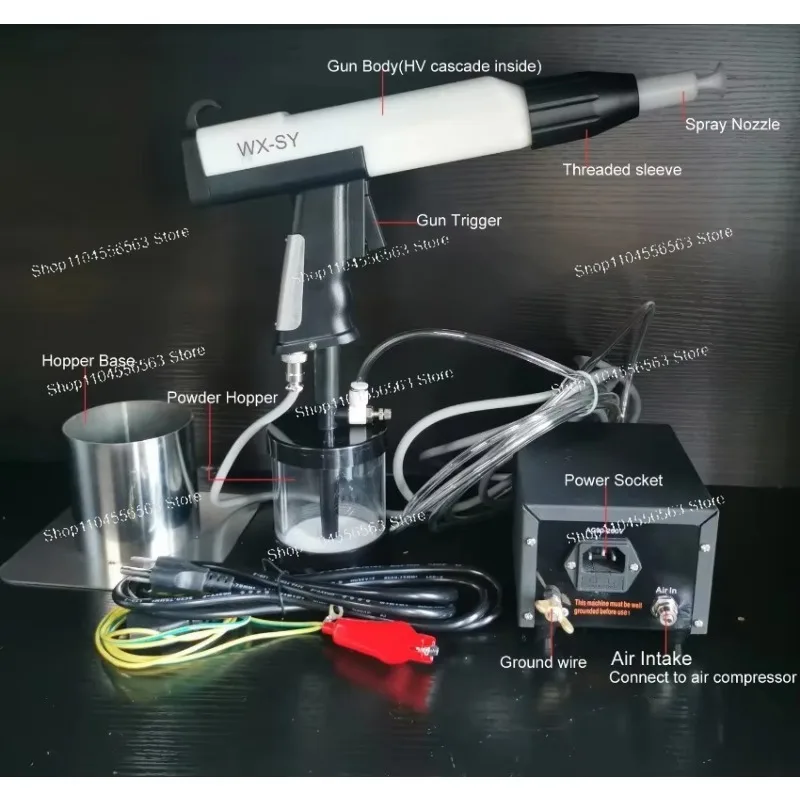 DIY Portable Powder Coating Spraying Machine Includes WX-958 Spray Gun for Surface Treatment Powder Spraying Gun