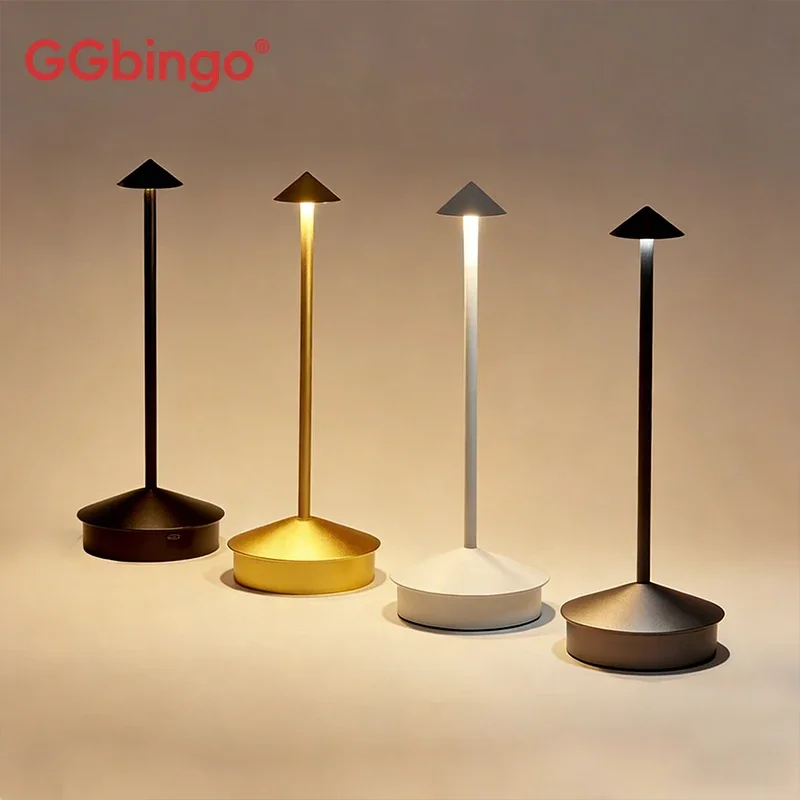 GGbingo LED-Tischlampe, wiederaufladbar, Touch-Sensor, kabellose Schreibtischlampe, 3 Farben, kreatives Ambiente-Licht für den Nachttisch, Raumdekoration, Nachtlicht