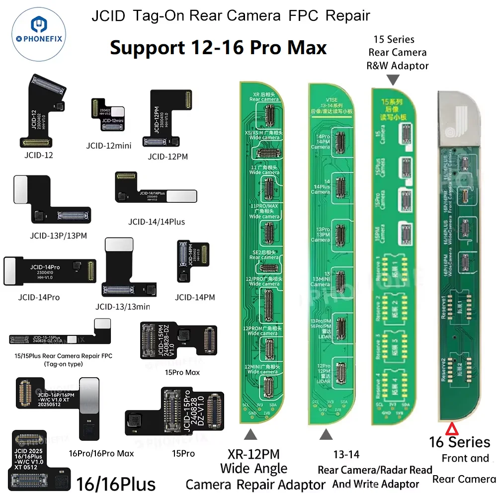 

Ремонт задней камеры JC FPC для iPhone 12-16 ProMax Соответствие кодов и выдвижные проблемы с окном, согласованные неподлинной задней камерой