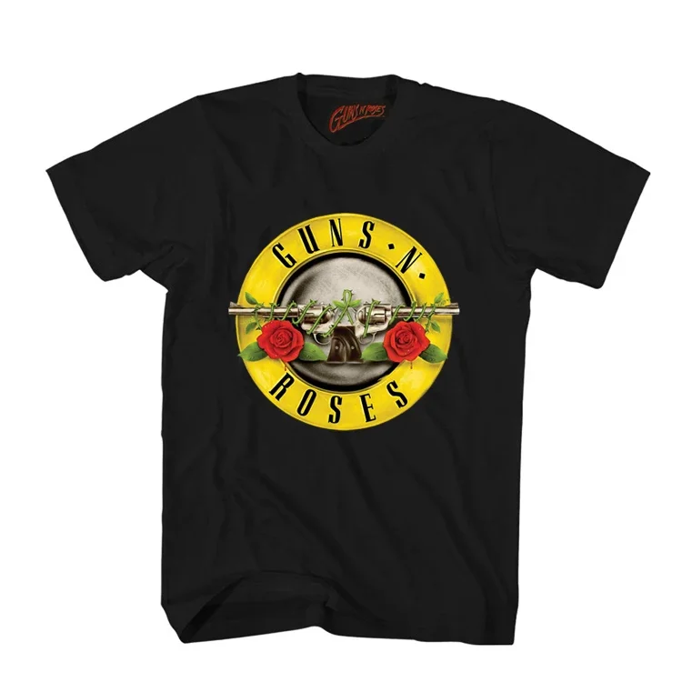 Classic High Quality Guns N’ Roses Print T-shirt Men Women Cotton Hip Hop Oversized Tshirts Short Sleeve T Shirt Streetwear Tops