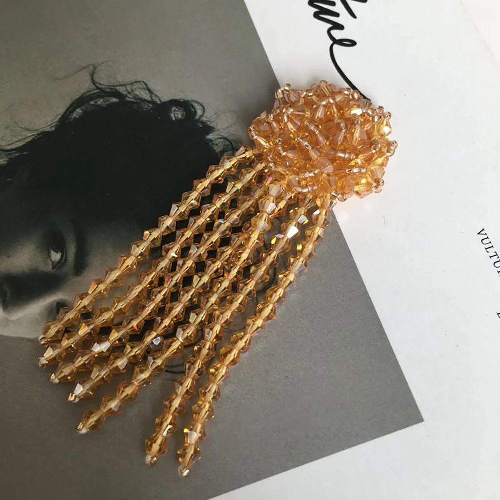 MAXSIN FUN 1 Pc High Quality Handmade Beaded Rhinestone Sticker Fringes Patch for Clothing Shoes Bag Decorative DIY