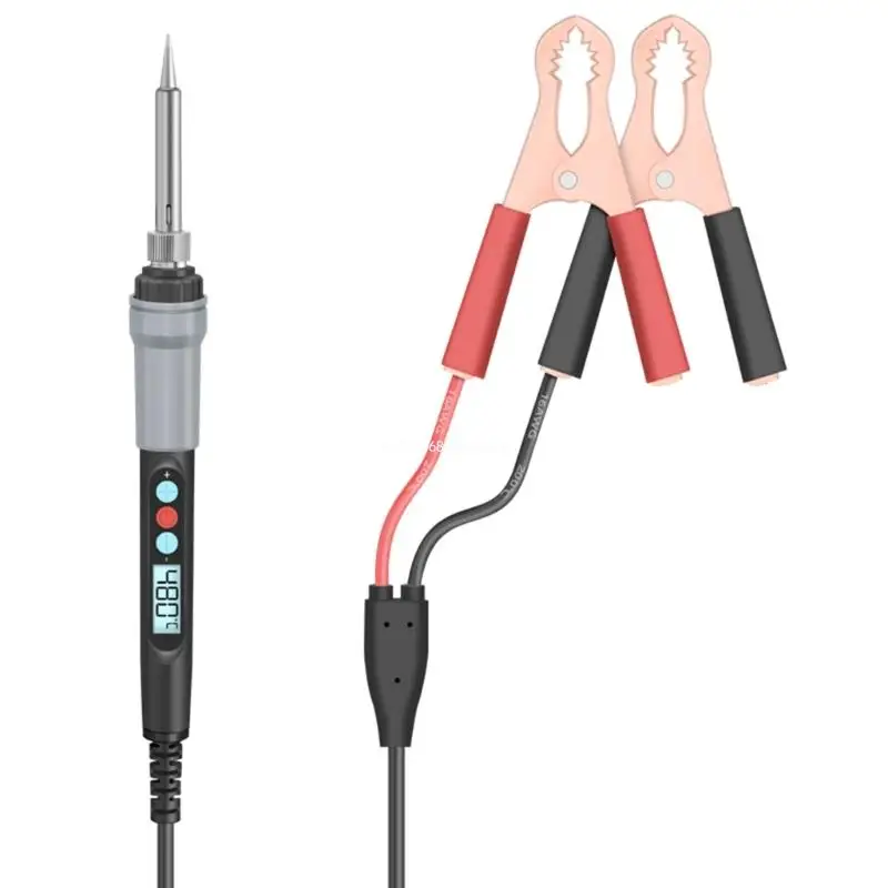 Digital Display Electric Soldering Iron 18-72W Low DC12v 24v High-altitude Outdoor Crocodile-Clip Soldering Dropship