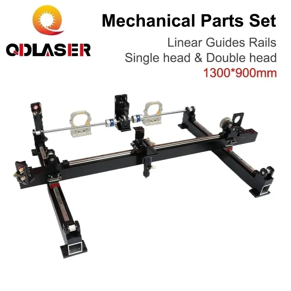 QDLASER 1390 Mechanical Linear Guide Rail Kit 1300x900mm Single Double Head DIY Parts Set for CO2 Laser Engraving Machine