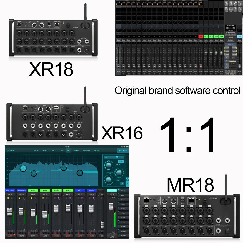 Air 1:1 MR18/XR18 Professional Digital mixer 18-channel DJ Console PC/APP Original Brand Software Control Multi-track Recording