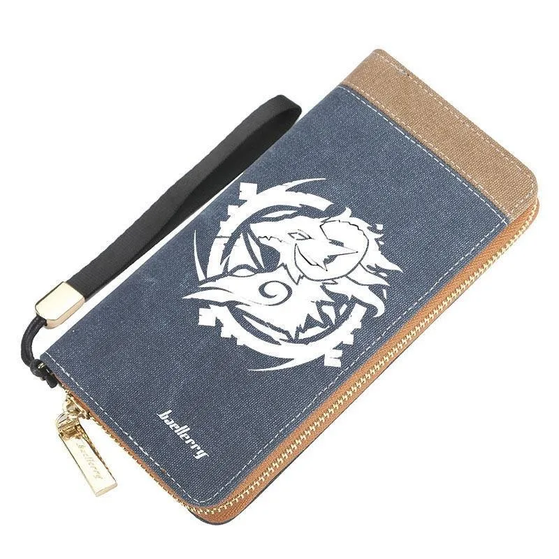Portafoglio anime in tela Lord of Mysteries per studente ragazzo ragazza pochette porta carte con blocco RFID fermasoldi corto cerniera in metallo