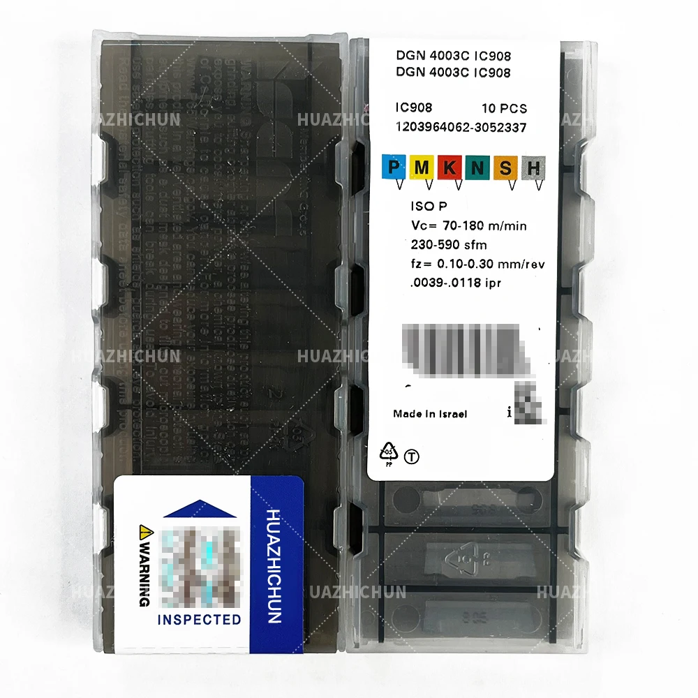 

HUAZHICHUN 10pcs DGN 4003C IC908 grooving tool carbide inserts CNC cutting tools high quality lathe tools