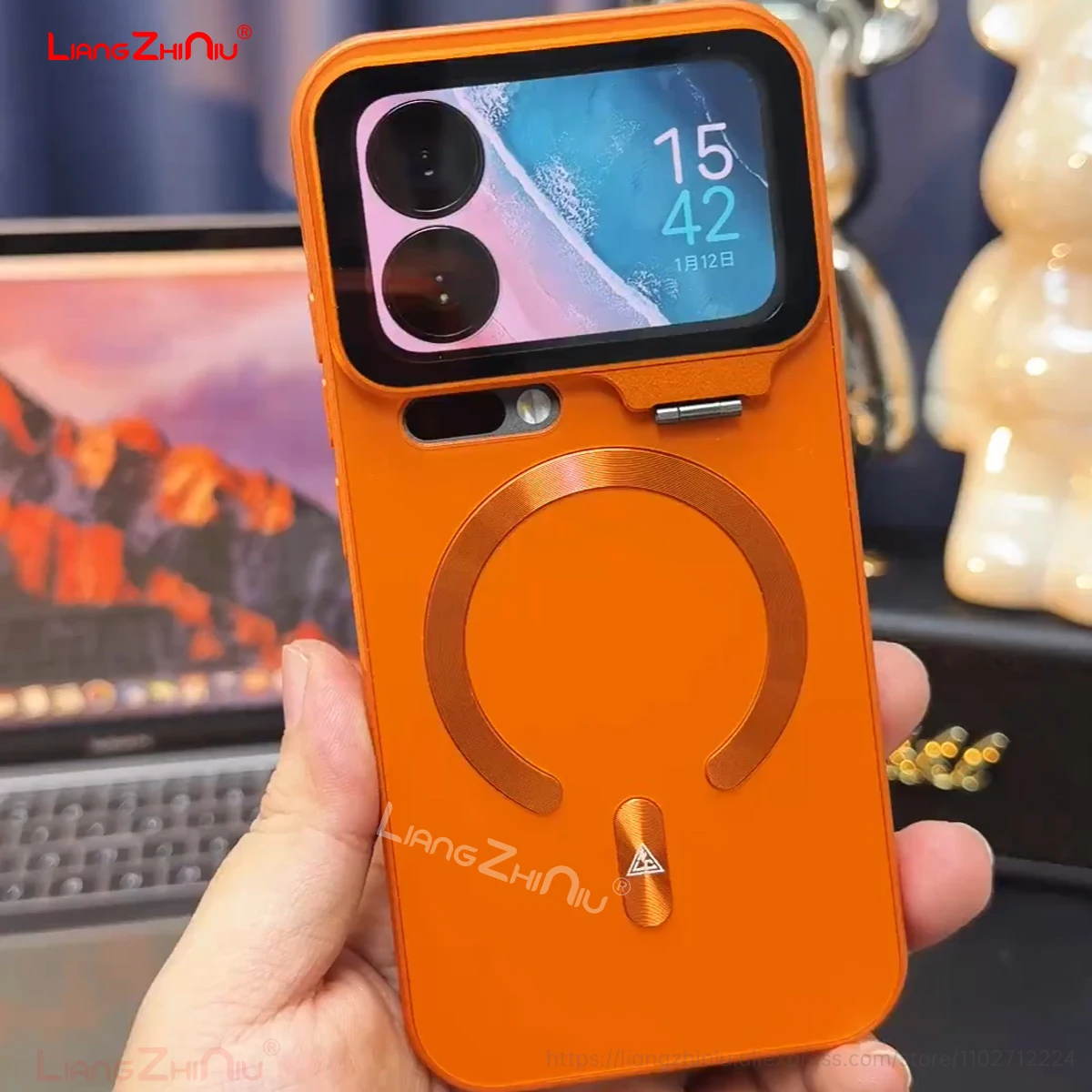 

Чехол для Xiaomi 17 Pro Max с магнитным держателем для камеры, открывающийся на 180 градусов ° Прозрачная защитная крышка для объектива HD с поворотом на 360 градусов ° Полное покрытие