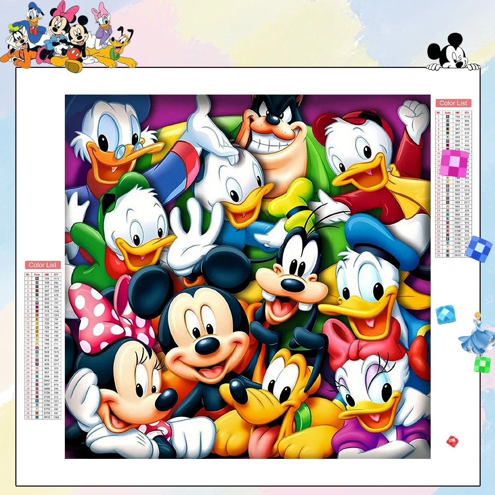 Disney Diamond Painting Stitch Full Round Square Diamond Fruit Craft Kit Ręcznie robiony prezent Dekoracja ścienna