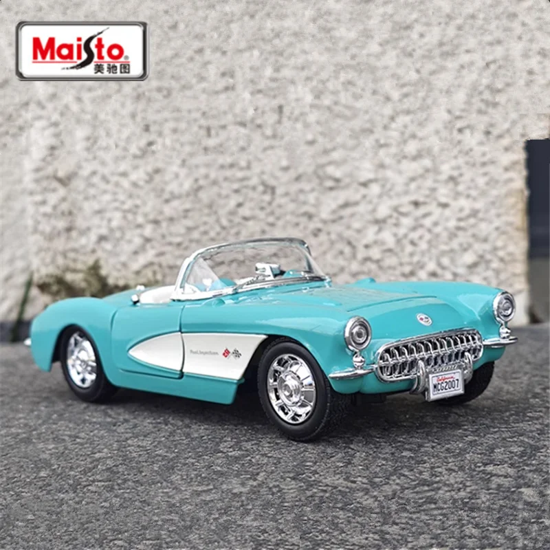 Maisto 1:24 1957 Chevrolet Corvette Alloy Roadster Car Model Diecast Metal ClassIc Retro Sports Vehicles Car Model Kids Toy Gift