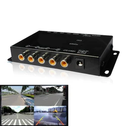 IR control 4 Cameras Video Control Car Cameras Image Switch Combiner Box for Left view Right view Front Rear Parking Camera box