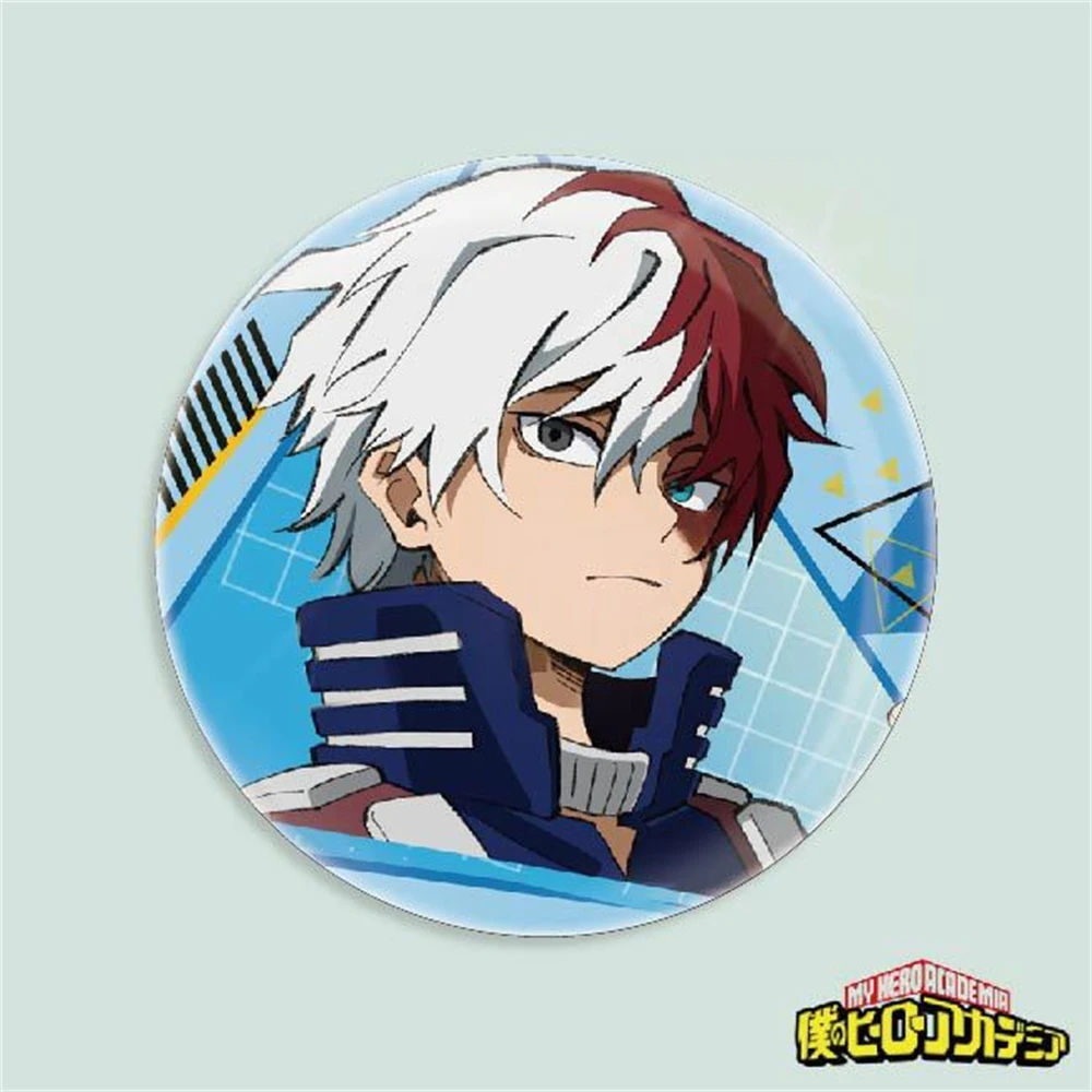 58 مللي متر أنيمي بطلي الأكاديمية Asui Tsuyu Haqakure Toru تأثيري حلي شارة صفيح بروش ﻿   هدية الدعامة