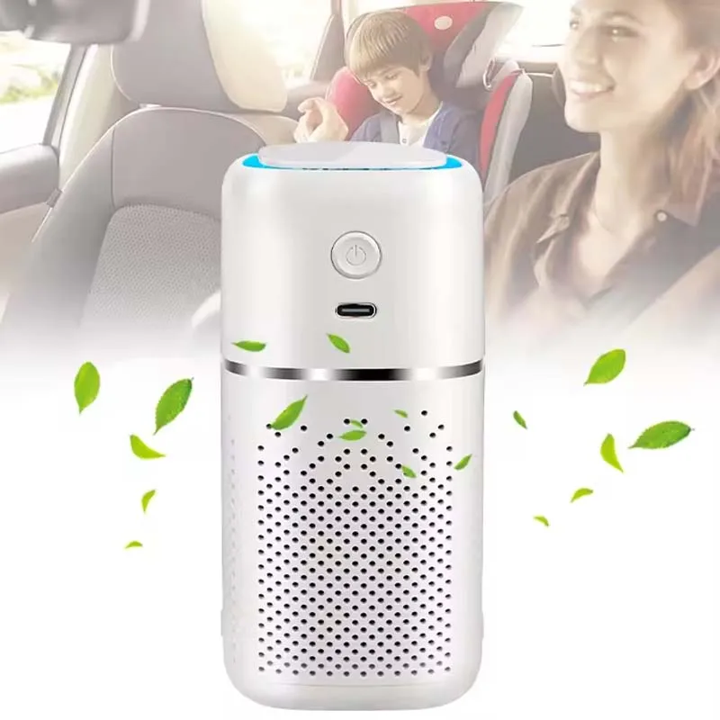 

Hot Selling Smart Vehicular Air Cleaner Rechargeable Personal Portable Negative Ion Smoke Car Purifier