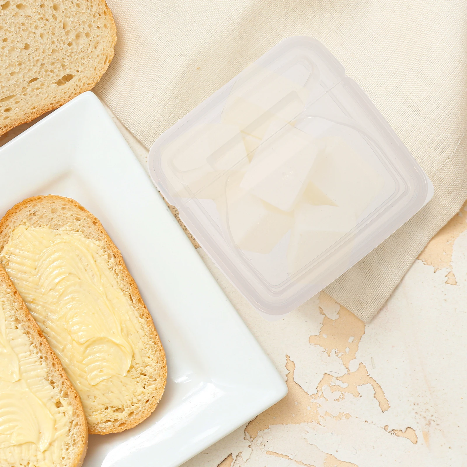 

2pcs Cheese Butter Boxes Food Plates Fresh-Keeping Boxes Cheese Slice Holders Kitchen Restaurant Hotel Household Storage