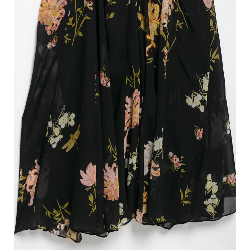 MUJER أسود طباعة فساتين طويلة للنساء زلة عارية الذراعين فستان ماكسي امرأة حزام الشاطئ فستان صيفي امرأة 2025 فساتين سهرة مثيرة