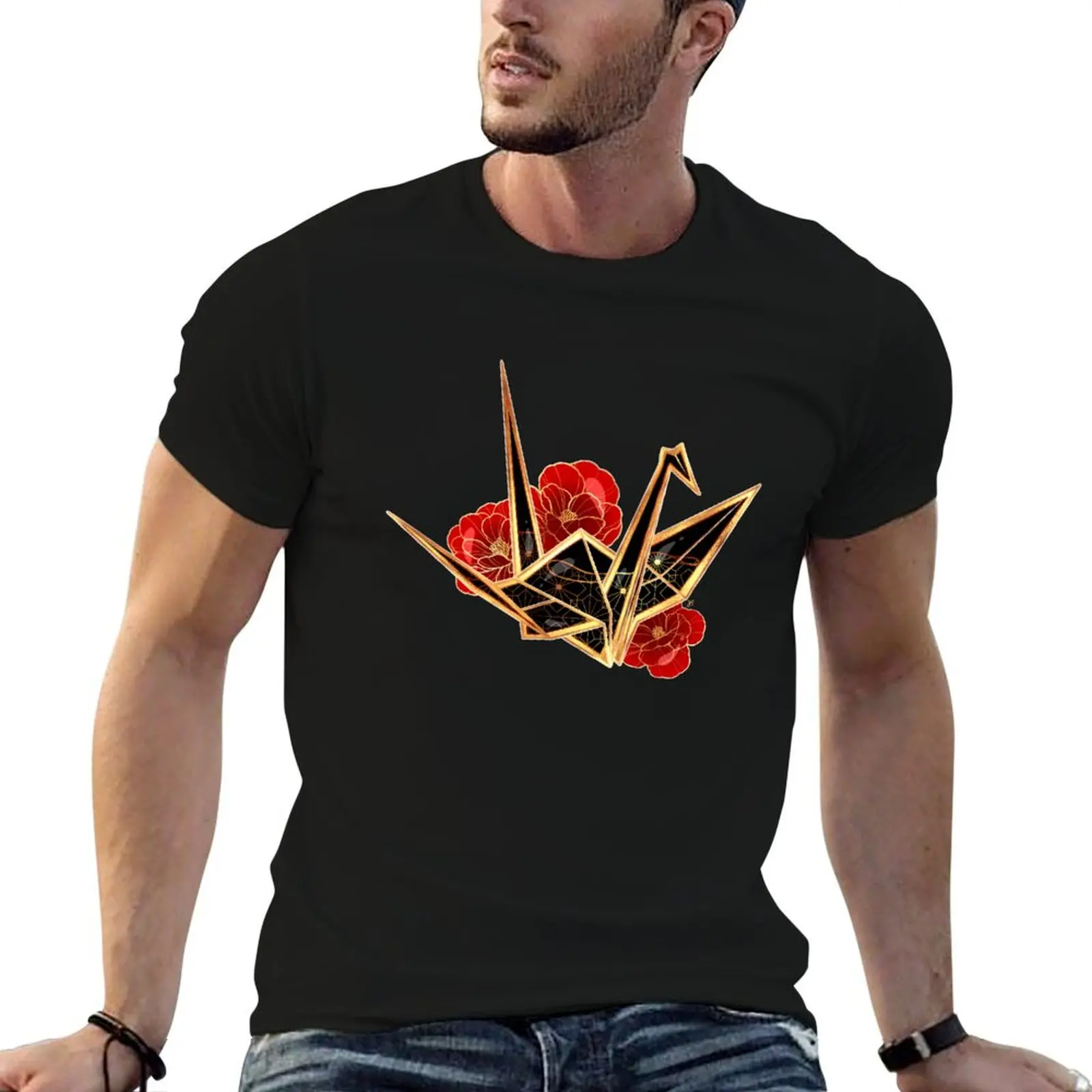 

Gilded Origami Crane T-Shirt t shirt man luxury printed t shirts for man man t shirt graphic T-Shirt