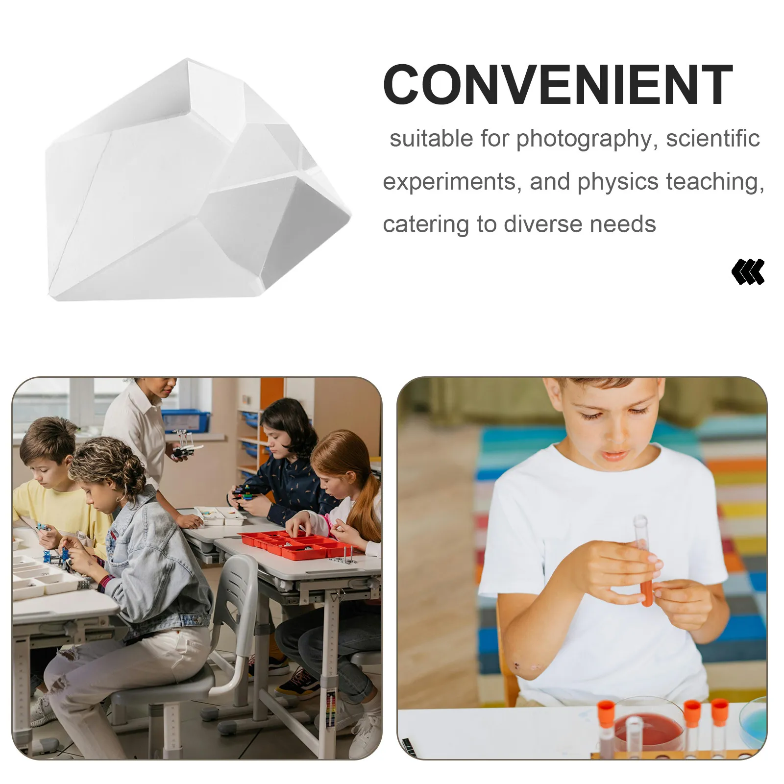 Optical Prism Glass Triangular Refractor for Light Dispersion Physics Demo & Classroom Learning